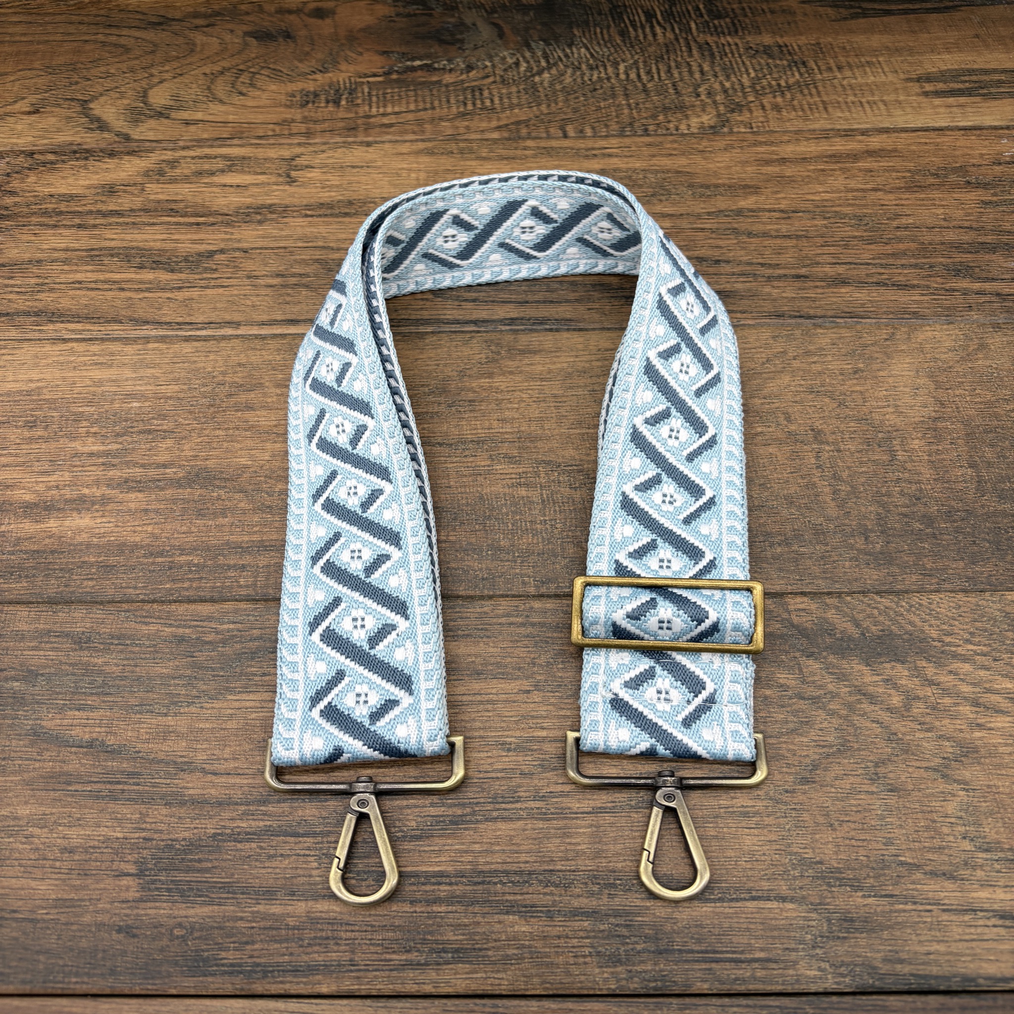Adjustable Strap | Blue Spiral | Antique Brass - Image 2