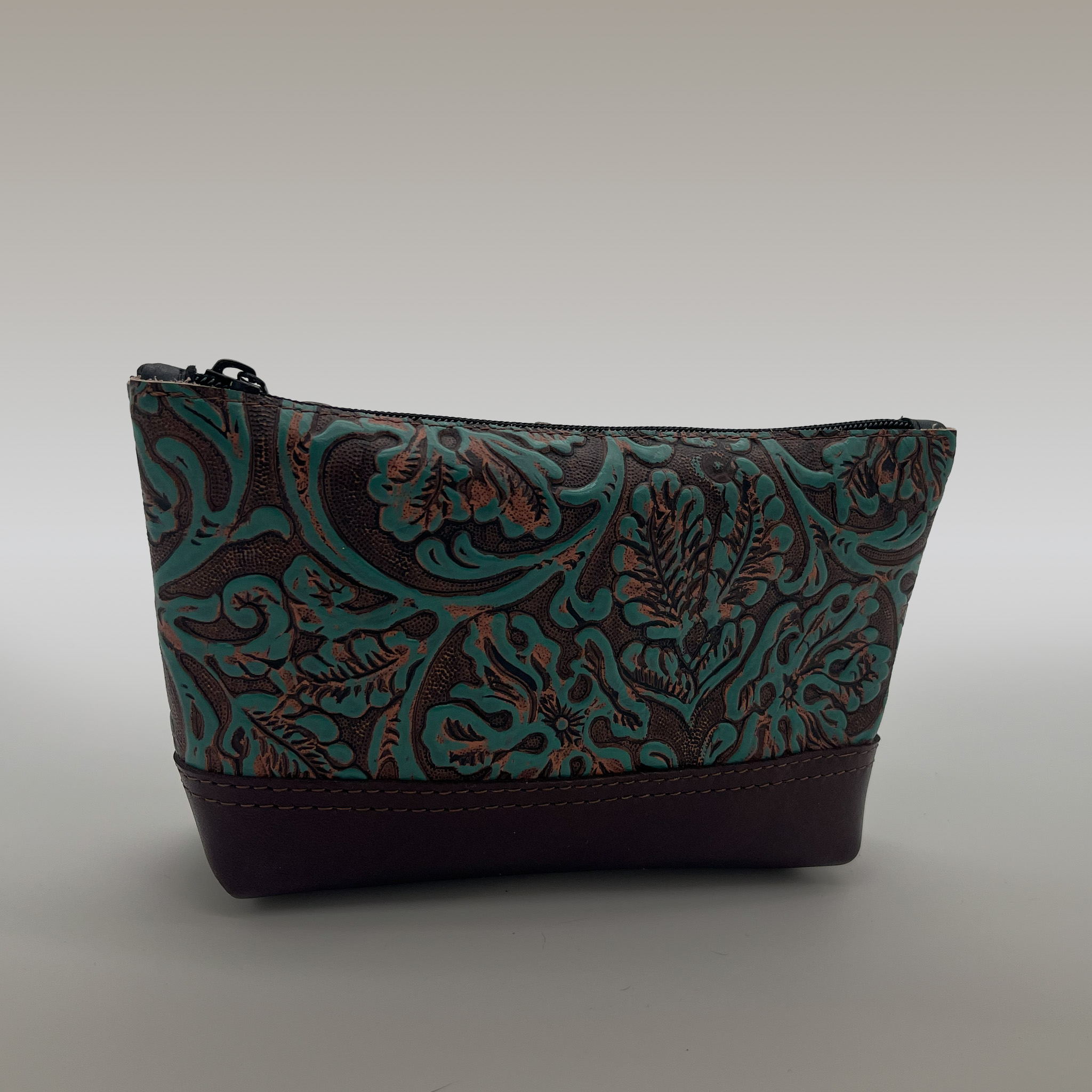 Box Leather Pouch | Brown / Sea Glass | Small - Image 2